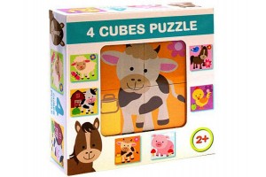 Mesekocka 4 db – többféle minta (állatok, járművek)