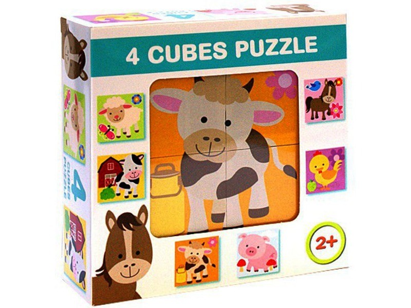 Mesekocka 4 db – többféle minta (állatok, járművek)