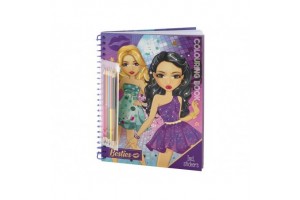 Besties divattervező kifestő 30 lap, ceruzával és matricákkal