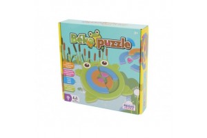 Béka puzzle társasjáték – doboz és kirakott elemek
