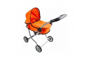 Zárt narancssárga játék babakocsi - mózeskosár