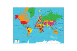Világ puzzle térkép magyar feliratokkal