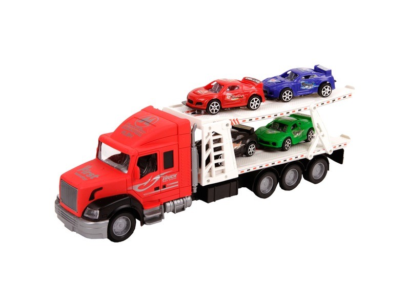 Lendkerekes autószállító kamion és 4 kisautó