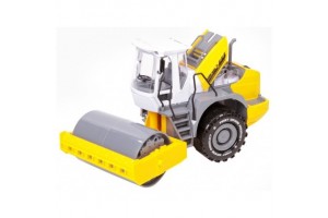 Sárga úthenger autó - építkezési játék, 29×14×16 cm