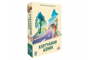 Kertvárosi kémek társasjáték – doboz és kártyák