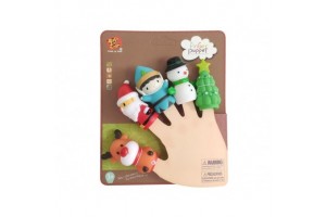 Karácsony ujjbáb 5 darab: télapó, hóember, manó, rénszarvas