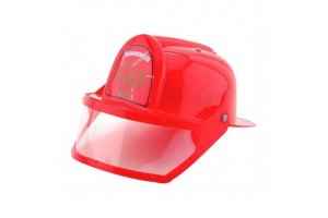 Tűzoltó sisak lehajtható szemellenzővel - piros