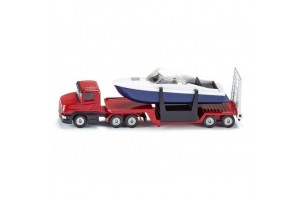 SIKU kamion motorcsónakkal 1:87 - 1613, kamion 16×3×3 cm