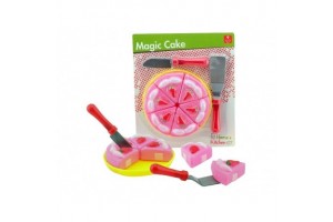 Vágható epertorta játék — 6 szelet, kés és lapát