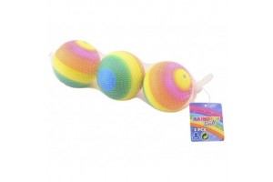 Szivárvány színű labdák 8 cm, 3 db/csomag