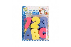 Szivacs betűk és számok 36 db - fürdőjáték