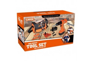 Gyerek szerszámkészlet kistáskában, elemes fúró