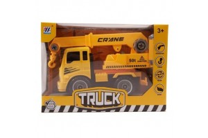 Szerelhető narancssárga darus teherautó 20 cm