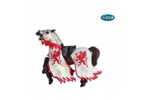 Papo piros sárkány pajzsos katonaló figura