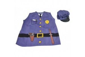 Rendőr mellény és kalap - jelmez kiegészítő