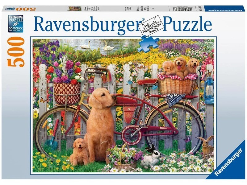 Puzzle 500 db - Kutyusok a kertben (15036)