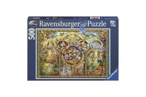 Puzzle 500 db - Disney család, elegáns keretes kép