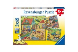 Ravensburger Élet a farmon 3x49 puzzle — 21×21 cm