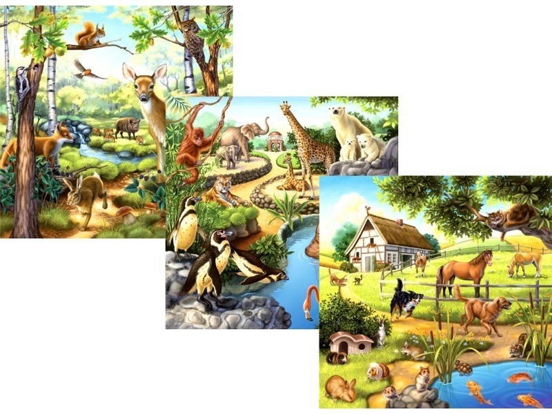 Ravensburger Állatok 3 x 49 darabos puzzle
