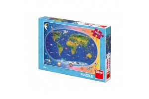 Dino Állatos világtérkép 300 db XL puzzle
