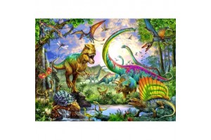 Dinoszaurusz 200 db XXL puzzle - élénk dinoszauruszok