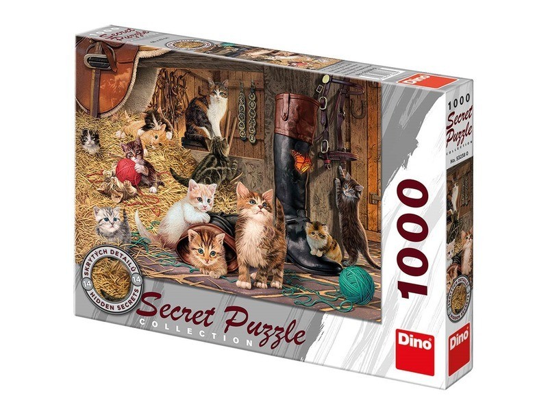 Cicák 1000 darabos titkos puzzle - dobozkép