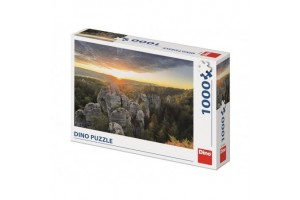 Dino Puzzle 1000 - Sziklás hegység erdei tájkép