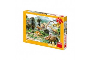 DINO 100 darabos XL dinoszaurusz puzzle – élénk, színes kép