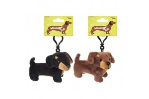 Plüss tacskó kulcstartó 10 cm (2 változat)