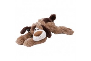 Plüss kutya 25 cm – vidám, selymes, fekete gombszemek