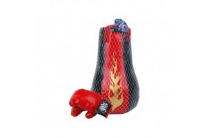 Bokszkészlet 43 cm - piros-fekete kesztyű és bokszzsák