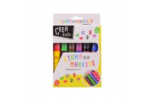 Nyomdás filctoll készlet — 6 szín, vastag hegyű