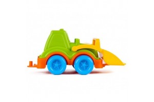 Zöld műanyag markolós traktor 13 cm