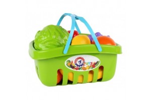 Műanyag bevásárlókosár gyümölcsökkel 27×19×16 cm