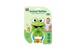 Műanyag békás csörgő – világító zörgő béka