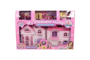 Sweet rózsaszín műanyag babaház bútorokkal