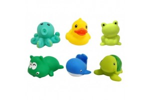 Műanyag fürdőállatok, 6 db