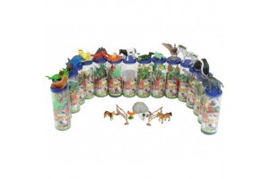 Műanyag állatfigurák szett 22 cm hengerben