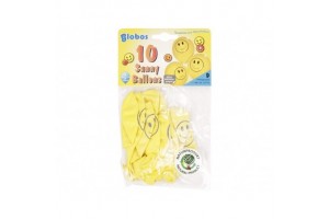 Mosolygós 30 cm lufi - 10 darabos készlet