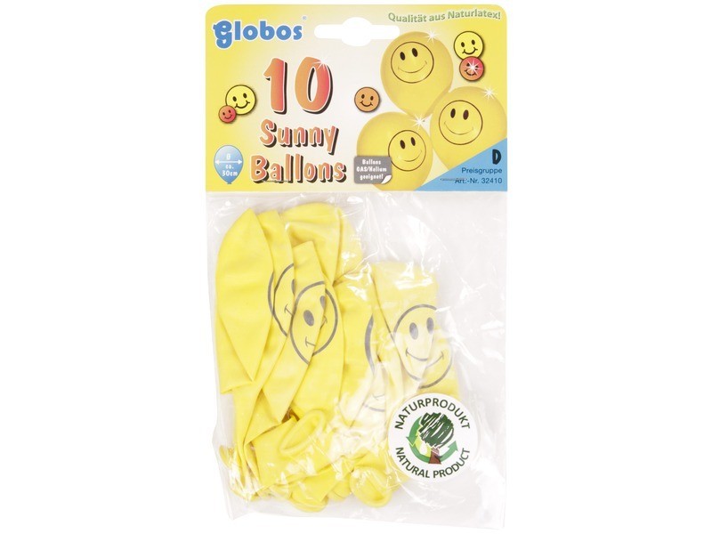 Mosolygós 30 cm lufi - 10 darabos készlet