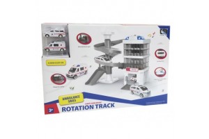 Mentőállomás játékkészlet — 2 autó, fény és hang