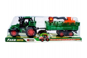 Lendkerekes traktor utánfutóval - 30 cm játék