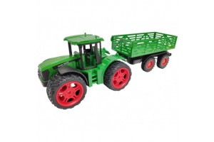 Lendkerekes traktor és utánfutó - játék