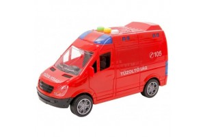 Lendkerekes magyar tűzoltóautó - hang és fény, piros