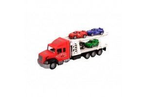 Lendkerekes autószállító kamion és 4 kisautó