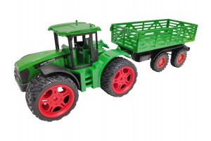 Lendkerekes traktor és utánfutó - játék