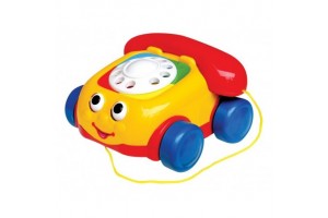 Húzható tárcsás bébitelefon - mosolygó guruló játék