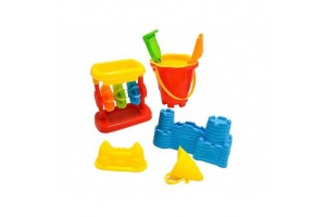 Homokozókészlet 7 db hálós táskával