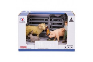 Háziállat játékszett - malac, nyúl, bárány, szárnyas