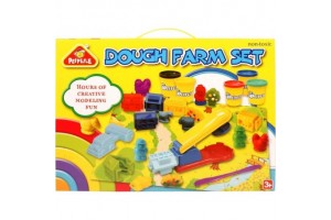 Farm 4 tégelyes gyurma – nyomóformák, traktor és állatok